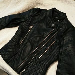 Faux Leather Moto Jacket